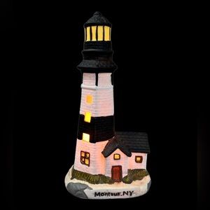 Montauk Lighthouse nightlight, electric with cord.
